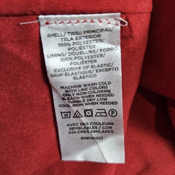 Loft Garden Smocked Bodice Tiered Maxi Dress Floral Long Sleeve Red 12 Large NWT - Picture 15 of 16